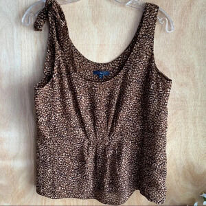 Gap Animal Print Tie Shoulder Sleeveless Top
